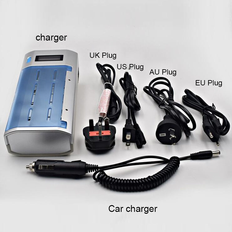 AC 100-240V 4槽電池充電器帶液晶显示屏 適用於AA & AAA & C / D型電池，美規