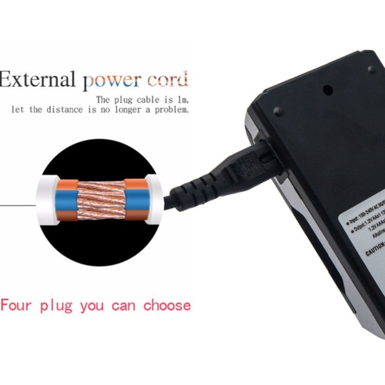 AC 100-240V 4槽電池充電器帶液晶显示屏 適用於AA & AAA電池，歐規