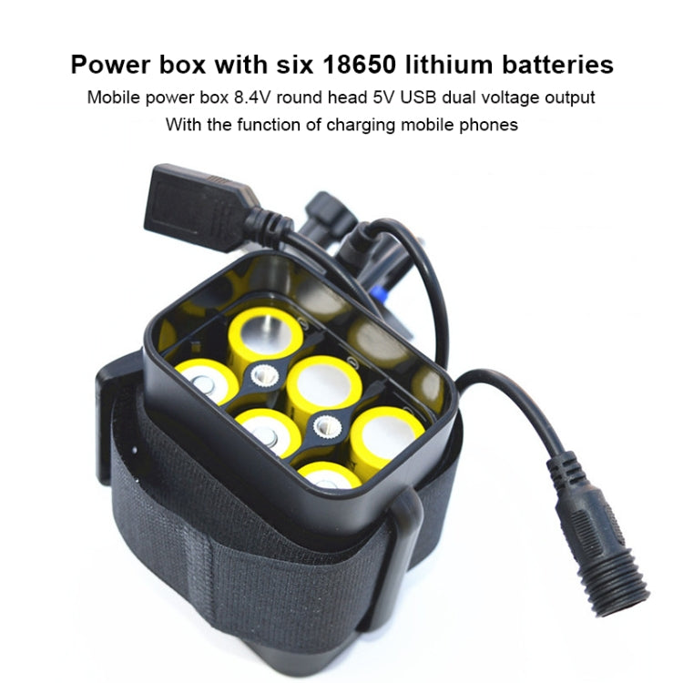 6節18650電池 多功能移動電源盒 帶8.4v 圓頭& 5V USB 雙電壓輸出 不包含電池