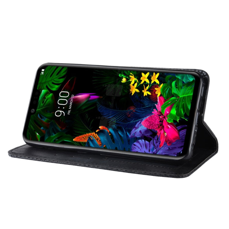 適用於LG G8 ThinQ 磁扣復古紋左右翻蓋皮套 帶支架&卡槽&錢包