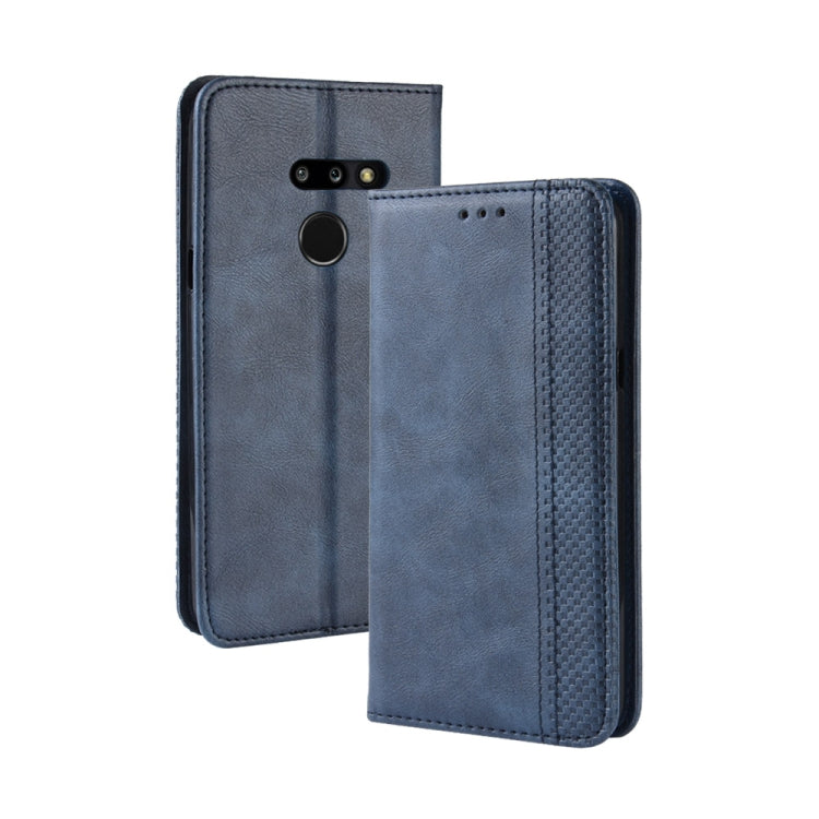 適用於LG G8 ThinQ 磁扣復古紋左右翻蓋皮套 帶支架&卡槽&錢包