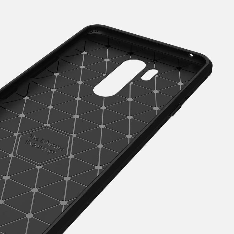 適用於LG G7 ThinQ 防滑拉絲碳纖維紋TPU保護殼