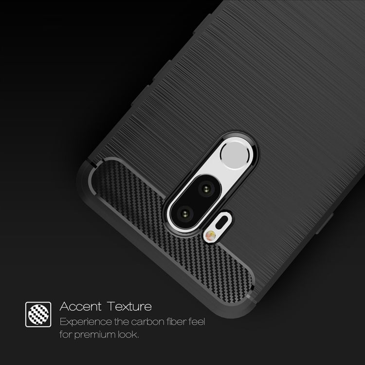 適用於LG G7 ThinQ 防滑拉絲碳纖維紋TPU保護殼