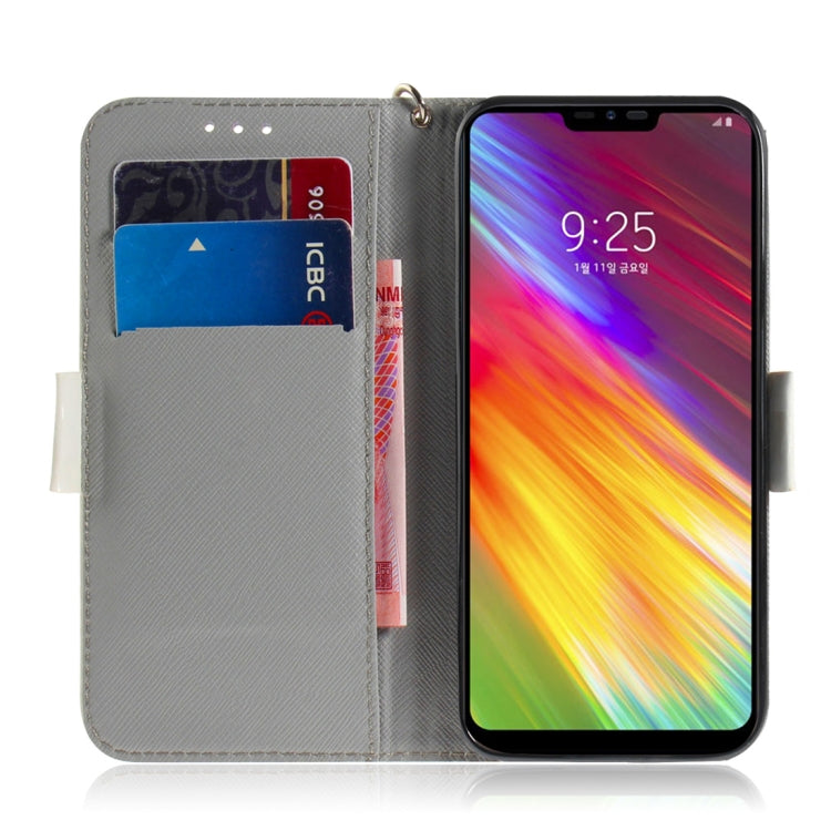 適用於LG Q Stylo 5 3D彩繪萌貓圖案左右開皮套 帶支架&卡槽&錢包