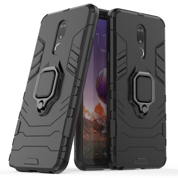 適用於LG Q Stylo 5 黑豹PC + TPU磁吸指環支架防摔保護殼