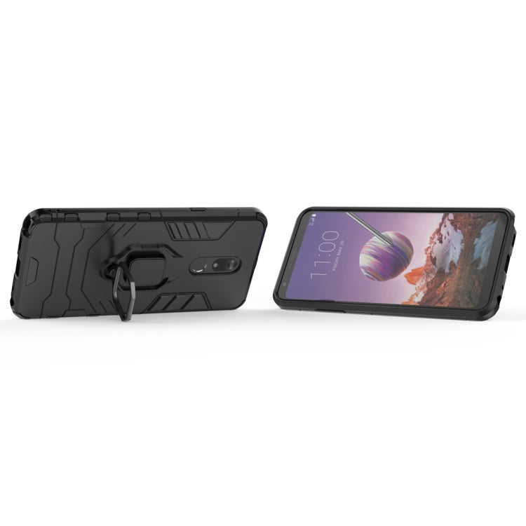適用於LG Q Stylo 5 黑豹PC + TPU磁吸指環支架防摔保護殼