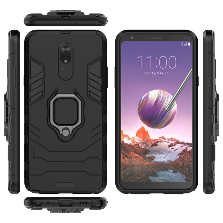 適用於LG Q Stylo 5 黑豹PC + TPU磁吸指環支架防摔保護殼