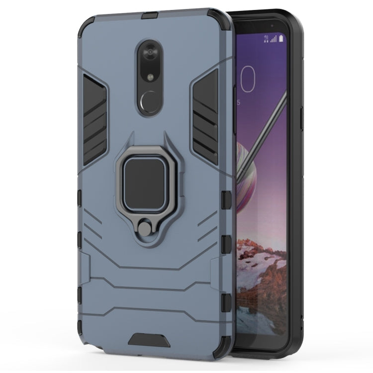 適用於LG Q Stylo 5 黑豹PC + TPU磁吸指環支架防摔保護殼