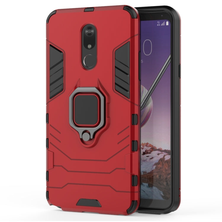 適用於LG Q Stylo 5 黑豹PC + TPU磁吸指環支架防摔保護殼