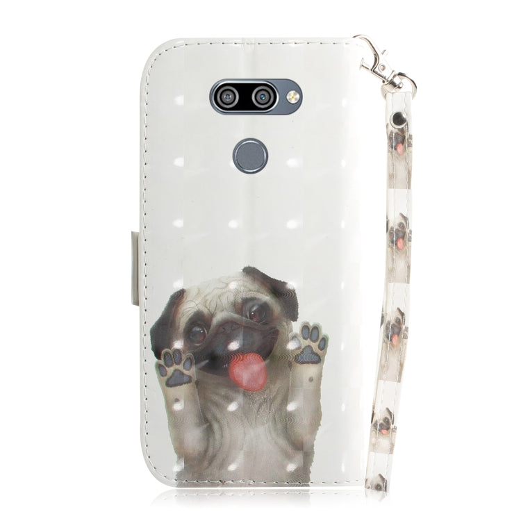 適用於 LG K50 3D 哈巴狗圖案 彩繪左右開皮套，帶支架&卡槽&錢包