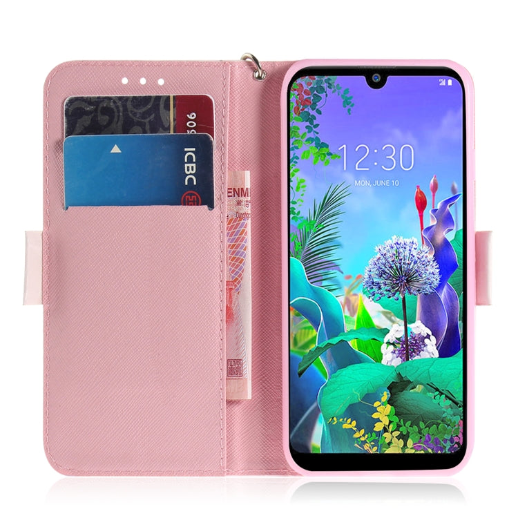 適用於 LG Q60 3D 蝴蝶高跟鞋圖案 彩繪左右開皮套，帶支架&卡槽&錢包