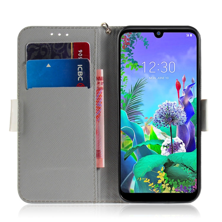適用於 LG Q60 3D 哈巴狗圖案 彩繪左右開皮套，帶支架&卡槽&錢包