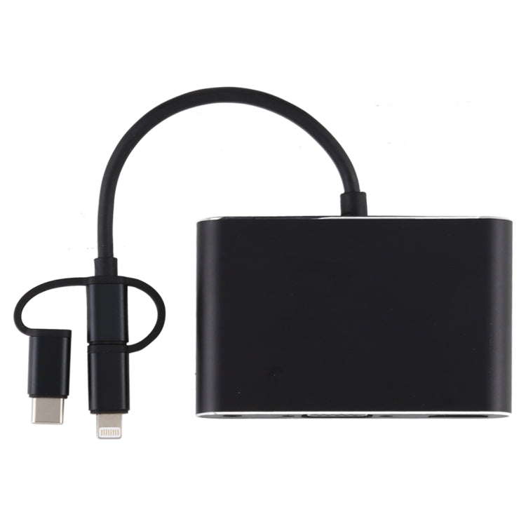 三合一 8 Pin + Micro USB + Type-C 轉 AV + HDMI + VGA 15 Pin 高清音頻適配器轉換器
