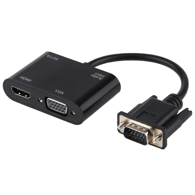 二合一 VGA 轉 VGA+HDMI 15 Pin HDTV 音頻適配器轉換器