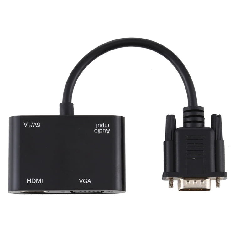 二合一 VGA 轉 VGA+HDMI 15 Pin HDTV 音頻適配器轉換器