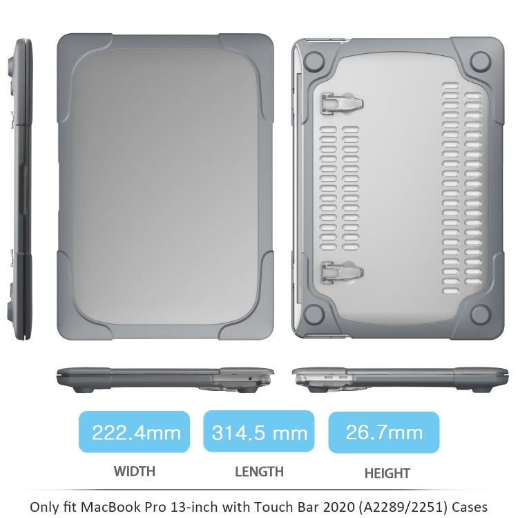 適用於MacBook Pro 13 inch 2022 & A2289 / A2251 / A2338 2020 PC + TPU 雙色筆記本電腦保護殼