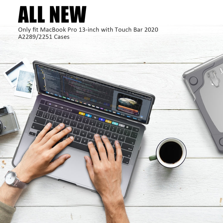 適用於MacBook Pro 13 inch 2022 & A2289 / A2251 / A2338 2020 PC + TPU 雙色筆記本電腦保護殼