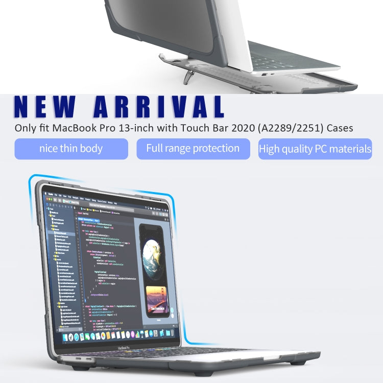 適用於MacBook Pro 13 inch 2022 & A2289 / A2251 / A2338 2020 PC + TPU 雙色筆記本電腦保護殼