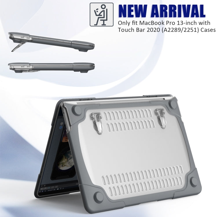 適用於MacBook Pro 13 inch 2022 & A2289 / A2251 / A2338 2020 PC + TPU 雙色筆記本電腦保護殼