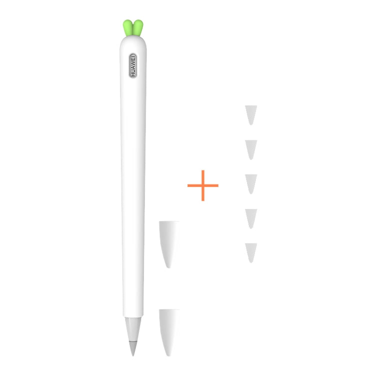 可愛胡蘿蔔液態硅膠保護套帶筆帽&筆尖保護套 適用於華為M-Pencil