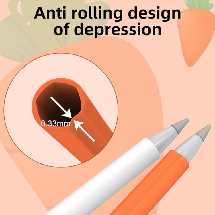 可愛胡蘿蔔液態硅膠保護套帶筆帽&筆尖保護套 適用於華為M-Pencil