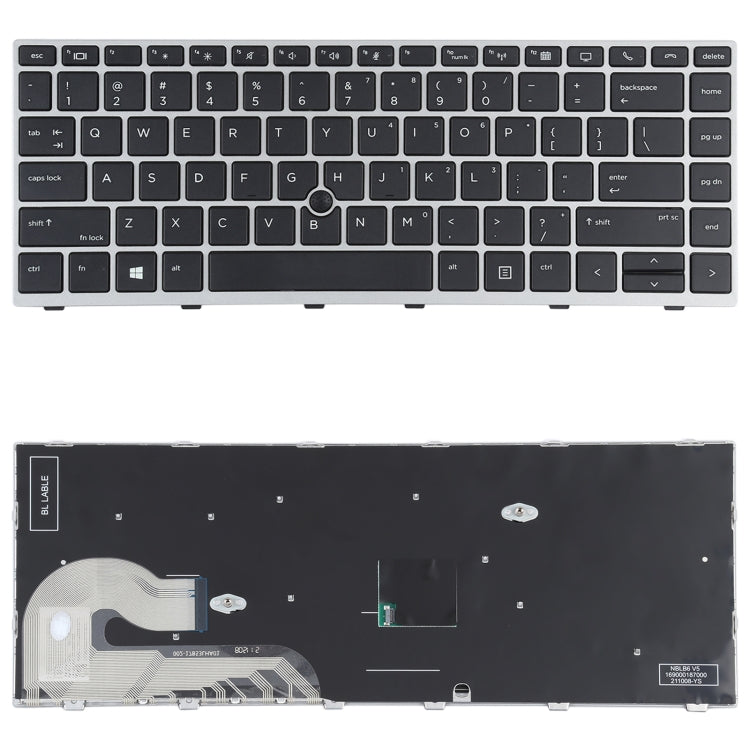 適用於HP Elitebook 840 G5 846 G5 745 G5 美式英語鍵盤帶指點 銀色邊框