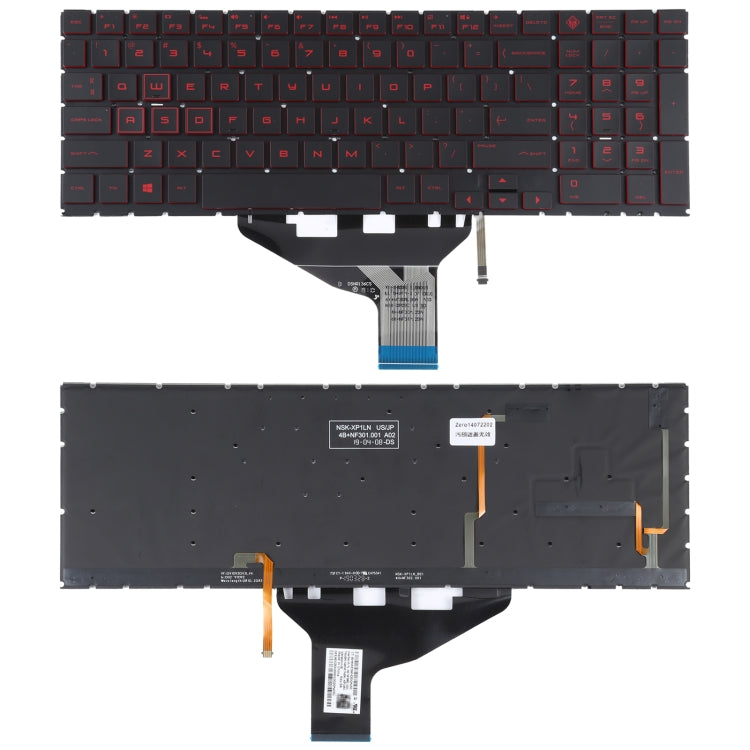 適用於HP OMEN 15-DC 15-DH 15T-DC 17-CB 美式英語鍵盤帶紅色背光 紅色字體