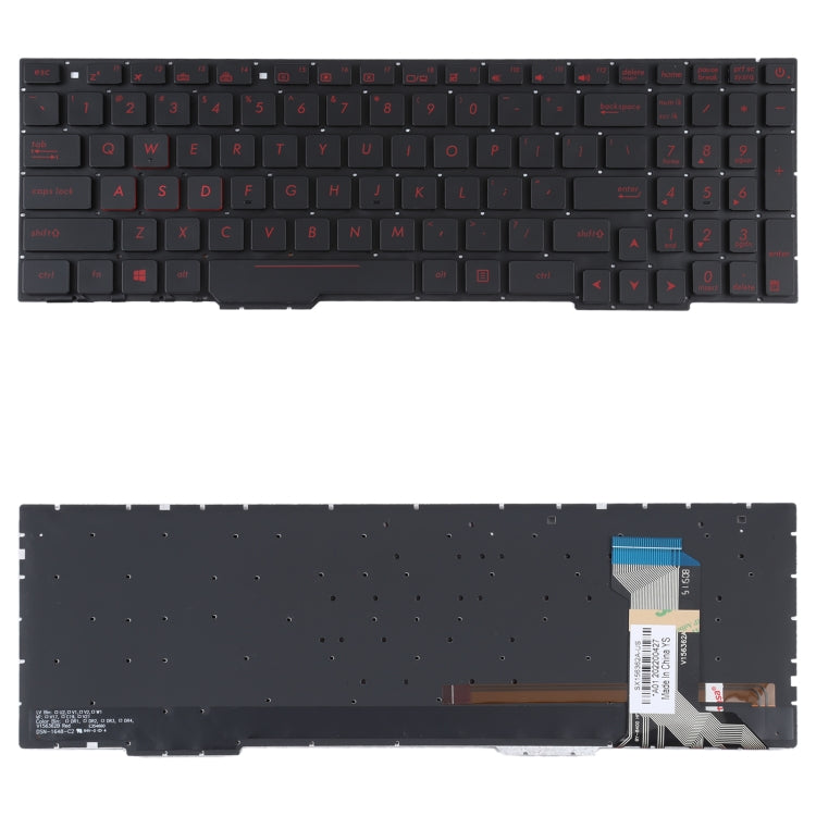 適用於Asus GL553VW ZX53V FX53VD 美式英語鍵盤帶背光