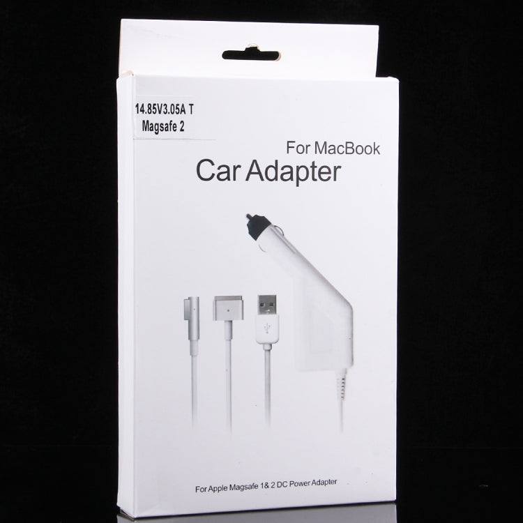 45W 14.85V 3.05A 5 Pin磁頭 適用於蘋果筆記本電腦車載充電器, 帶1個USB 接口, 線長：1.7米