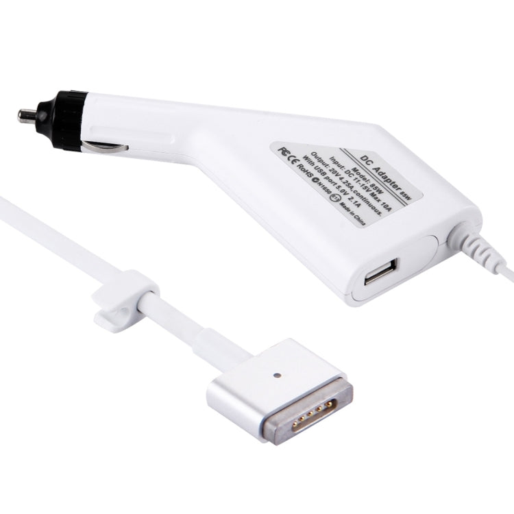 85W 20V 4.25A 5 Pin磁頭 適用於蘋果筆記本電腦車載充電器, 帶1個USB 接口