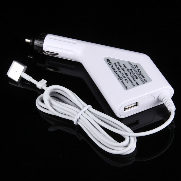 85W 20V 4.25A 5 Pin磁頭 適用於蘋果筆記本電腦車載充電器, 帶1個USB 接口