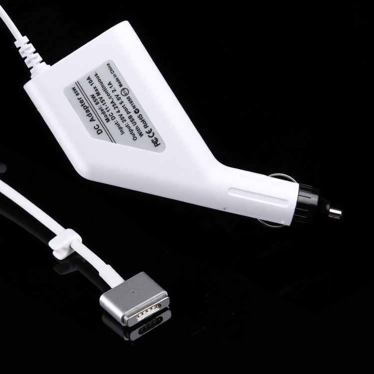 85W 20V 4.25A 5 Pin磁頭 適用於蘋果筆記本電腦車載充電器, 帶1個USB 接口