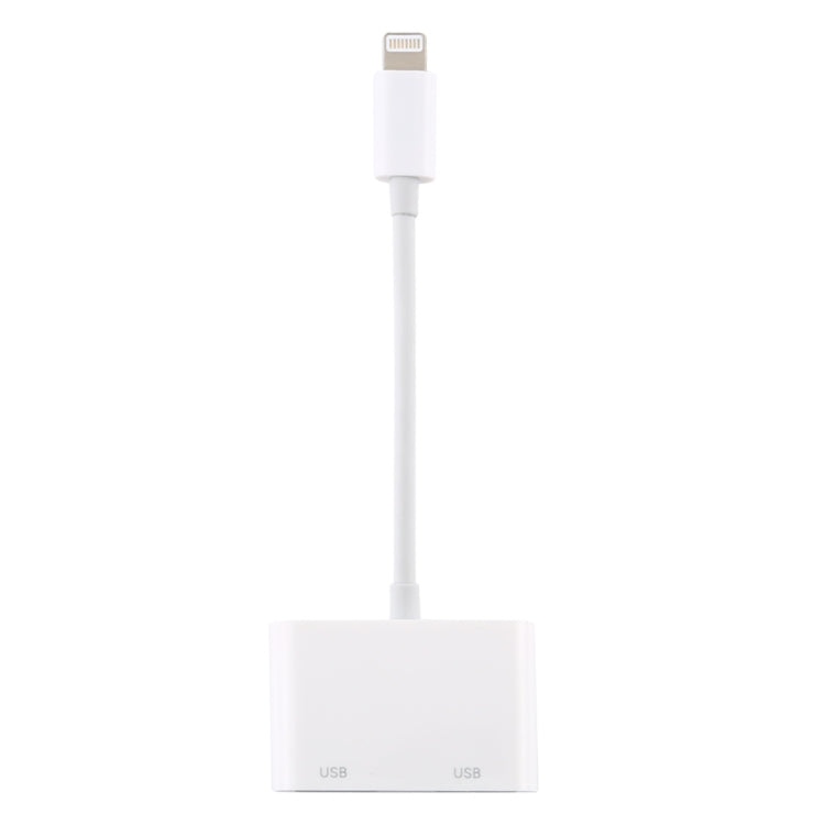 AK109 3合一 8 Pin 公頭轉雙USB母頭接口相機適配器，支持iOS13.0及以上的系統