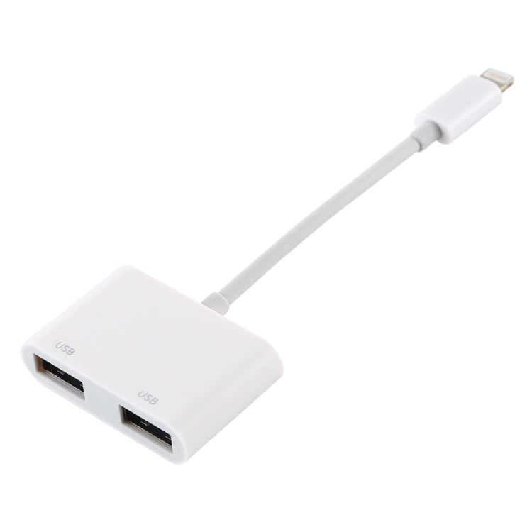 AK109 3合一 8 Pin 公頭轉雙USB母頭接口相機適配器，支持iOS13.0及以上的系統