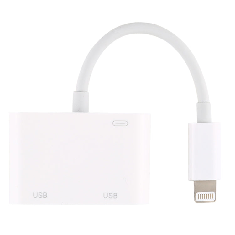 AK109 3合一 8 Pin 公頭轉雙USB母頭接口相機適配器，支持iOS13.0及以上的系統