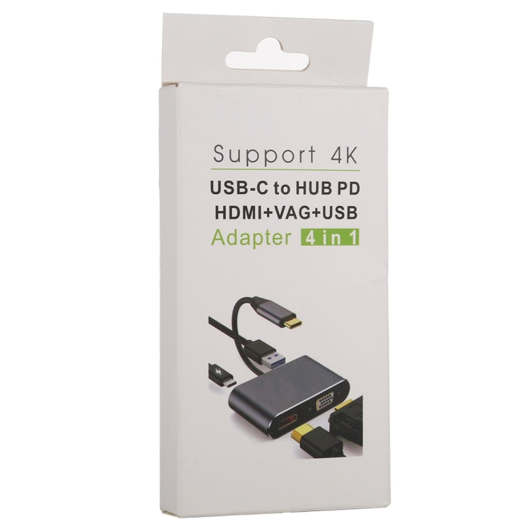 4合一 Type-C轉4K HDMI+VGA+USB 3.0 接口多功能適配器