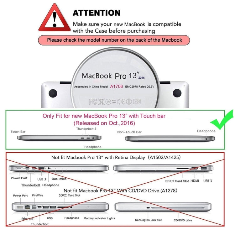 ENKAY 草帽王子 2合1套裝 2016 適用於Macbook Pro 13.3英寸帶Touch Bar 筆記本保護殼 水晶殼+歐版超薄TPU鍵盤保護膜