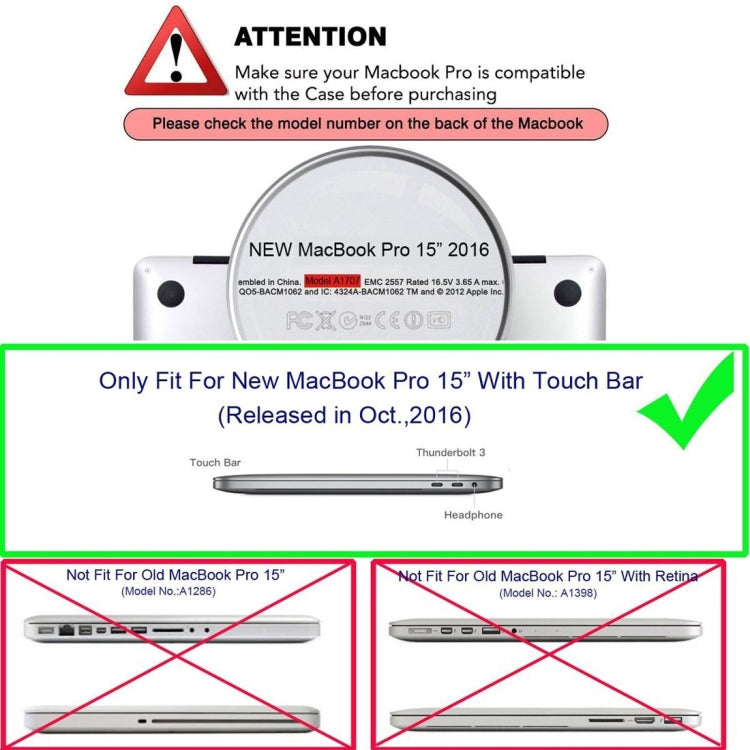 ENKAY 草帽王子 2合1套裝 2016 適用於Macbook Pro 15.4英寸帶Touch Bar 筆記本保護殼 水晶殼+歐版超薄TPU鍵盤保護膜