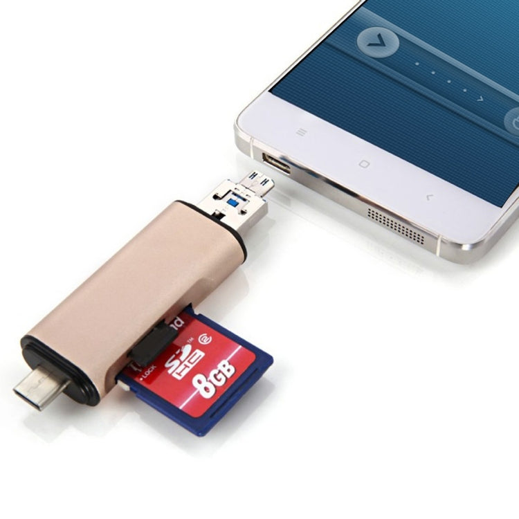 Type-c & Micro USB & USB 2.0 三種接口3合1  SD / TF 讀卡器，適用於電腦及帶有OTG功能的手機