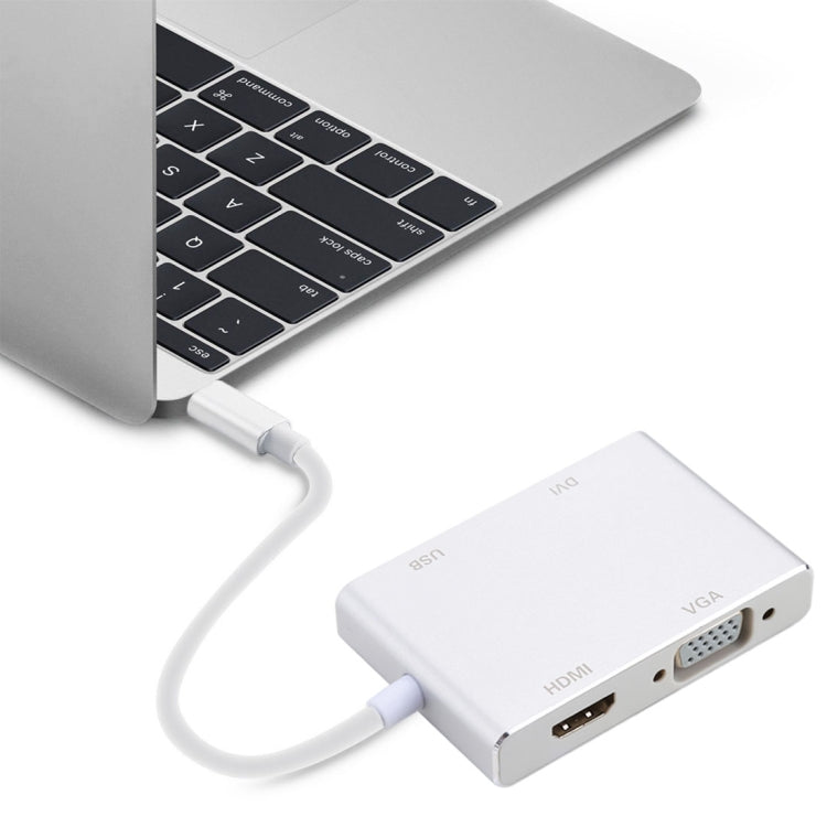 4合1多功能Type-C轉VGA & DVI & HDMI & USB適配器