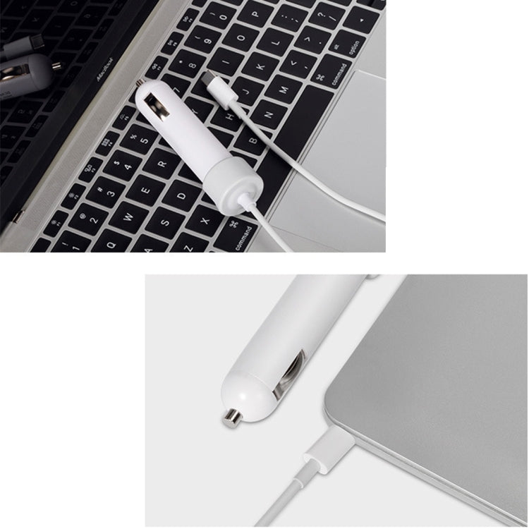 PD-36W 5V 9V 12V 15V  3A Type-C接口 適用於蘋果筆記本電腦車載充電器,帶1個USB 接口,線長2米