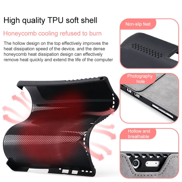 適用於微軟 Surface Pro 7 / 7+ 南非羊巴皮磁吸左右開皮套+電源包 帶筆槽&支架