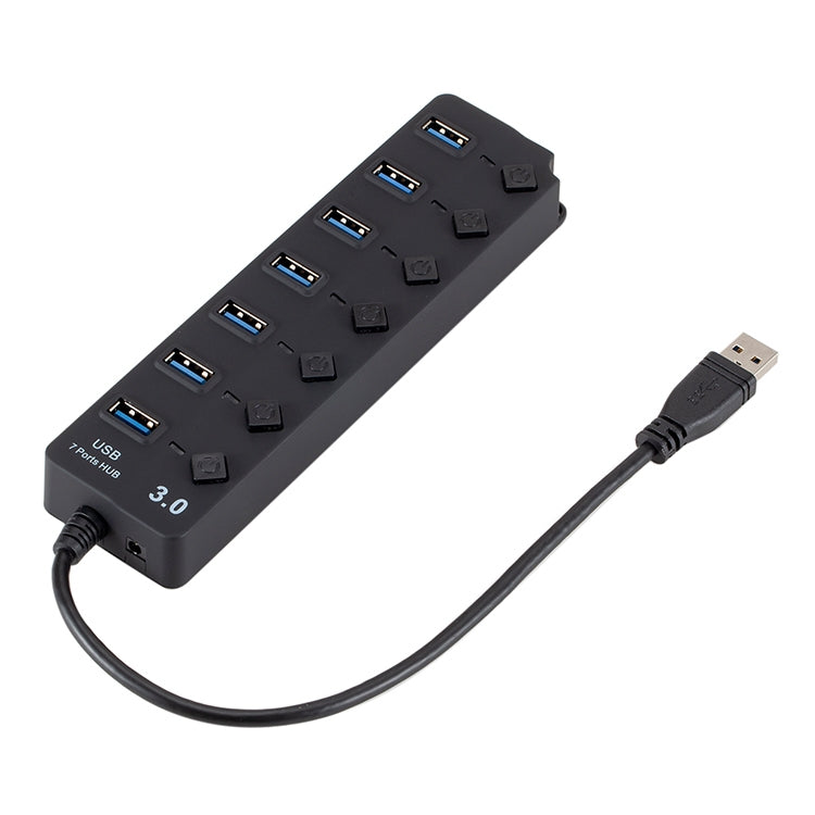 USB3.0高速7口 HUB集線器 一拖七分線器帶開關