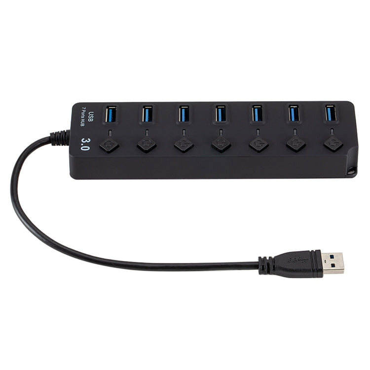 USB3.0高速7口 HUB集線器 一拖七分線器帶開關
