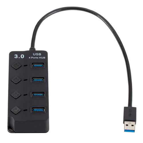 USB3.0高速4口 HUB集線器 一拖四分線器帶開關