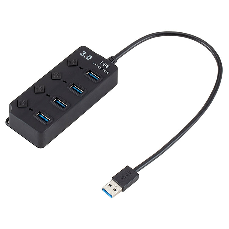 USB3.0高速4口 HUB集線器 一拖四分線器帶開關