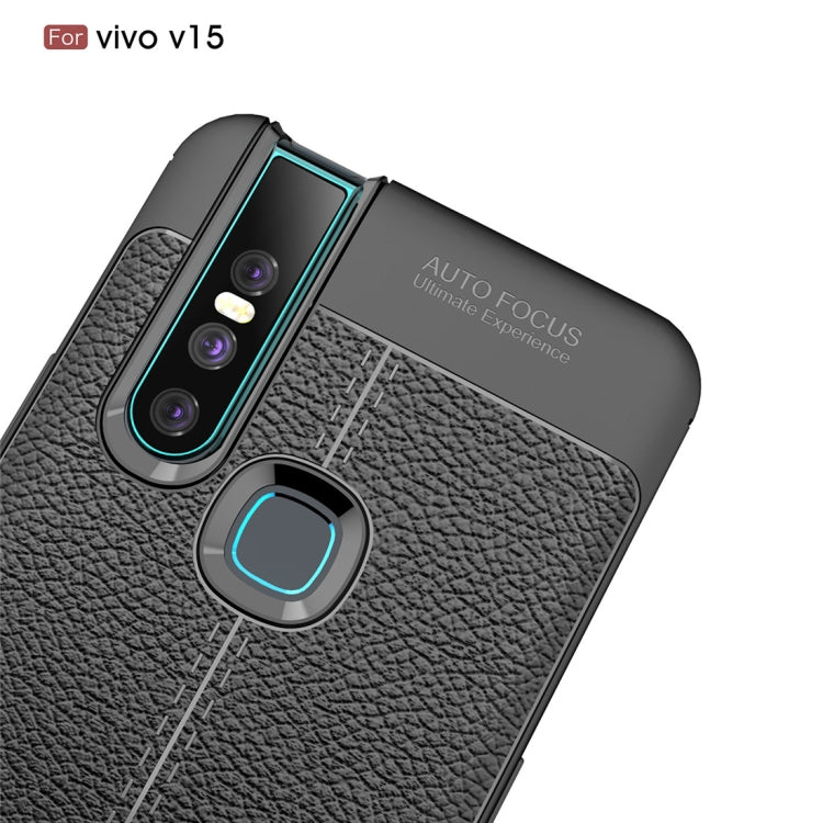 適用於vivo V15 皮紋TPU防摔手機保護殼