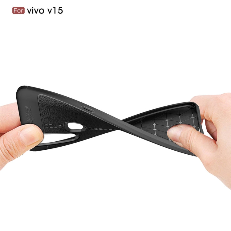 適用於vivo V15 皮紋TPU防摔手機保護殼