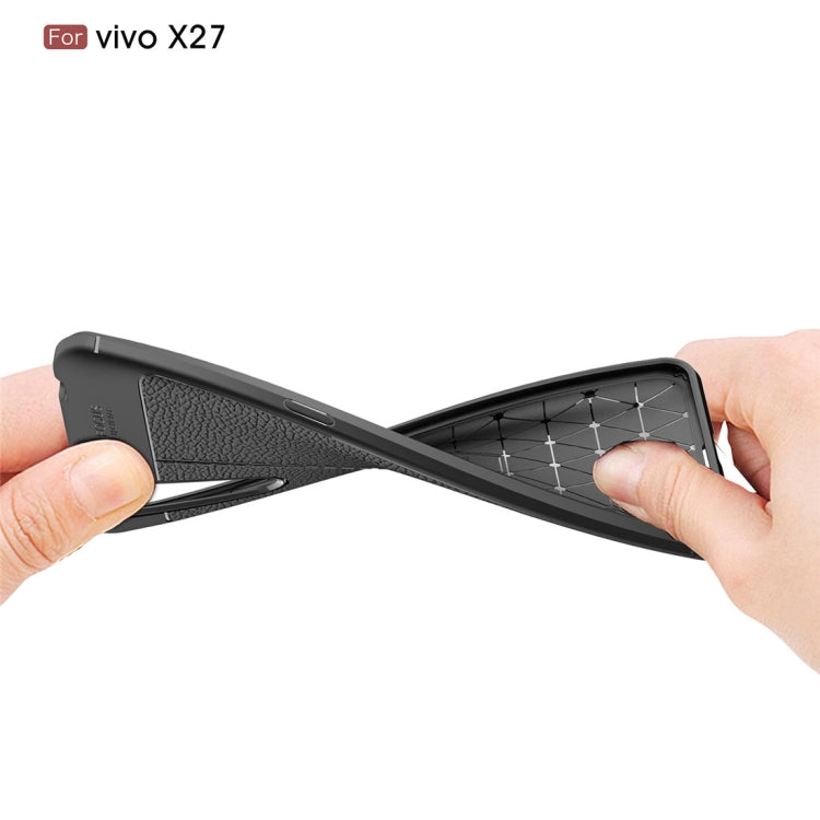 適用於vivo X27 皮紋TPU防摔手機保護殼