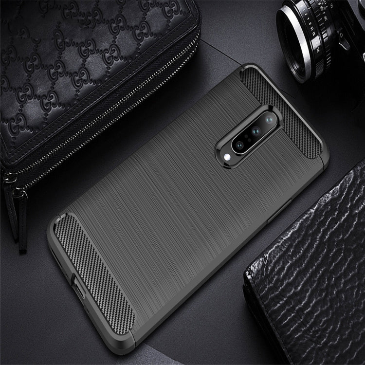 適用於OnePlus 7 拉絲紋碳纖維TPU手機保護殼